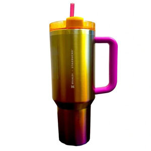 NWT Starbucks Stanley pink and yellow ombré with pink handle 40oz